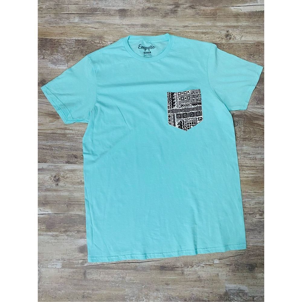 Empyre Matobo Turquoise Aqua Crazy Pocket T-Shirt Men’s Size Medium